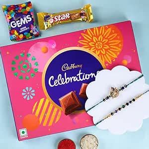 FlowerAura Premium Handcrafted Set of 2 Peacock Rakhi With Chocolate ...