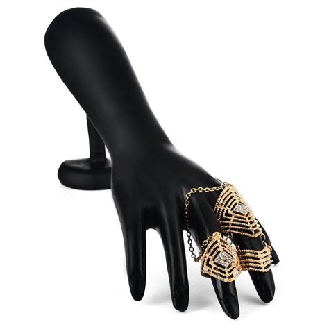 Yellow Chimes Golden American Diamond Multi-Finger Ring for Women and ...