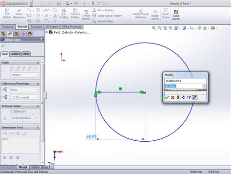 Image result for How to Add a Basic Dimension in SolidWorks Drawing