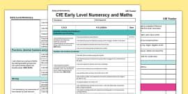 CfE Early Level Numeracy and Mathematics Checklist - Twinkl