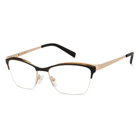 Buy Blue Block Phone & Computer Glasses: Black Golden Half Rim Cat Eye ...