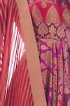 Buy Red Anarkali Brocade Dupatta Banarasi Georgette U Neck With For ...