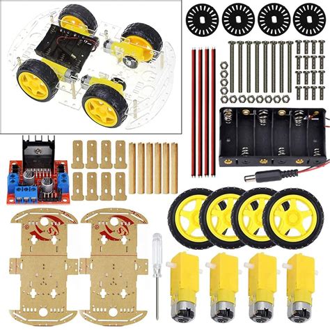 4wd Car Chasis kit,Robot Smart Car Board Starter Kit India | Ubuy