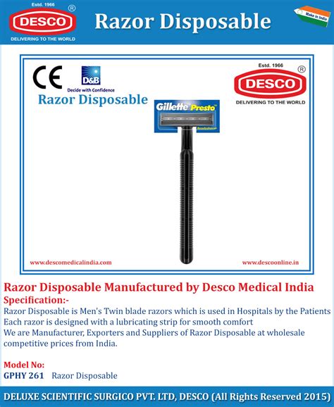 Razor Disposable Manufacturer Supplier and Exporter in India | Desco