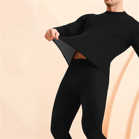 Pitauce Men's Silk Long Johns Thermal Underwear Soft Thermal Top and ...