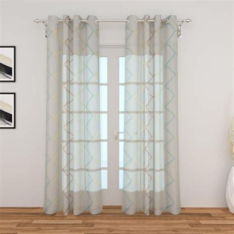 Buy My Room Set of 2 Embroidered Sheer Door Curtains from Home Centre ...