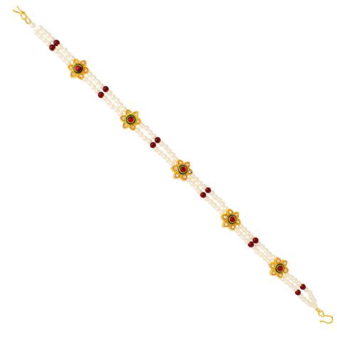 Ethnic Flower design red color Rajputi Rajasthani Gold Plated Mathapat ...