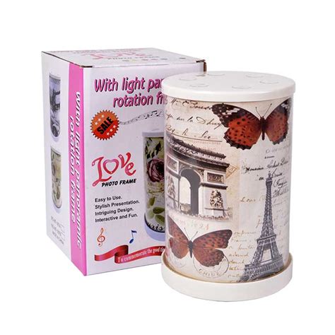 Rotating Cylinder Photo Frame with LED Light - Teknofinal