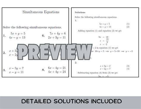 Image result for Simultaneous Equations Worksheet