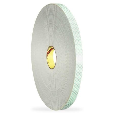 3M Double-Sided Foam Tape, 1 in W, 5 yd L, 1/8 in, Polyurethane Foam ...
