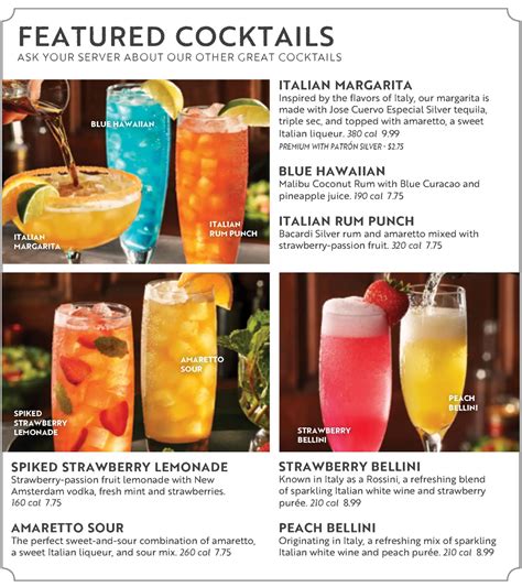 Olive Garden Drinks Menu Multi Million Dollar Olive Garden Back On