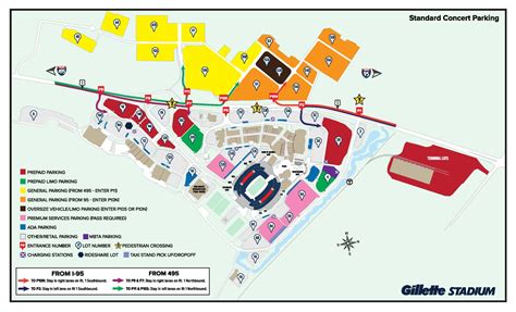 Concert and Events Parking Map - Gillette Stadium
