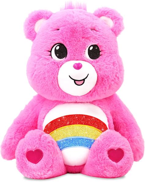 Buy Care Bears 18" Plush - Cheer Bear with Glitter Belly Badge - Soft ...