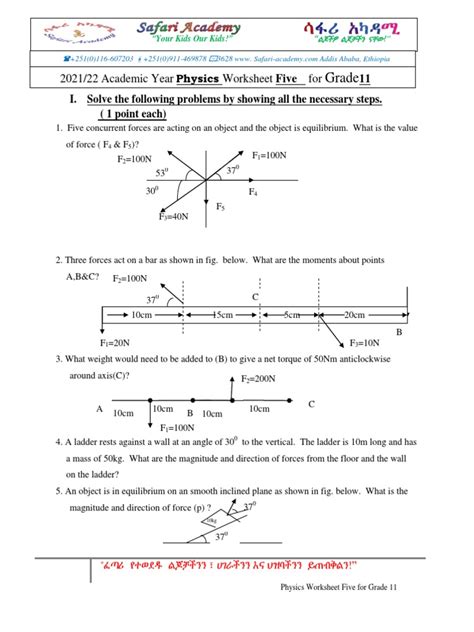 Physics Worksheet | PDF | Buoyancy | Force