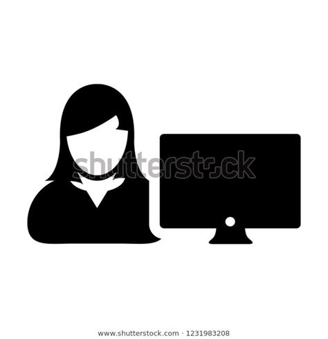 Icon of a Lady Using Computer 的图像结果