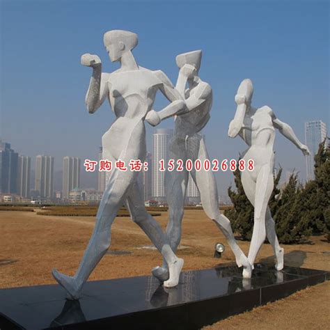 不锈钢竞走雕塑 不锈钢运动雕塑-宏通雕塑
