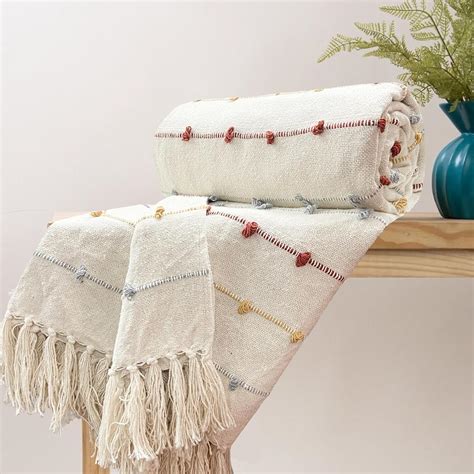 SAJAVAT HOME Hand-Knitted Pure Cotton Sofa Throw | Throw for Living ...