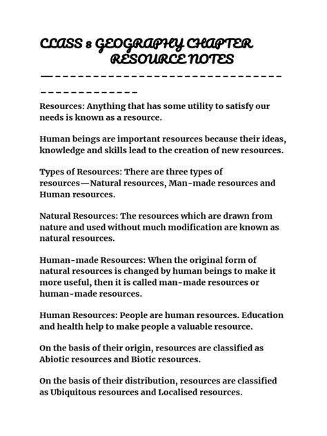 Class 8 Geography Notes 的图像结果