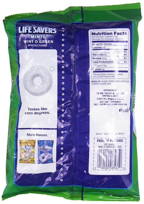 how many calories in a mint lifesaver