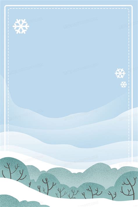 淡雅的冬天雪地树林唯美边框背景背景图片素材免费下载_熊猫办公
