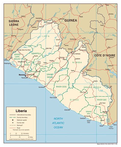 Detailed political map of Liberia. Liberia detailed political map ...