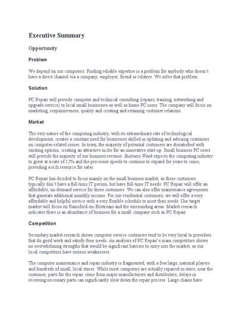 Small Business Plan Sample 的图像结果