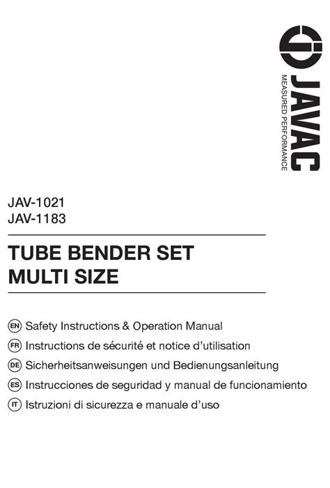 JAVAC JAV-1183 SAFETY INSTRUCTIONS & OPERATION MANUAL Pdf Download ...