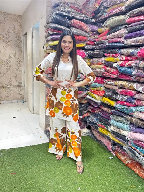 Pure Flex Cotton Floral Print 2pc Cordset Bottom Plazzo White Color Wi ...