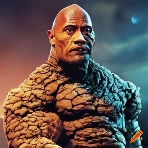 Image of dwayne johnson as a fire monster on Craiyon