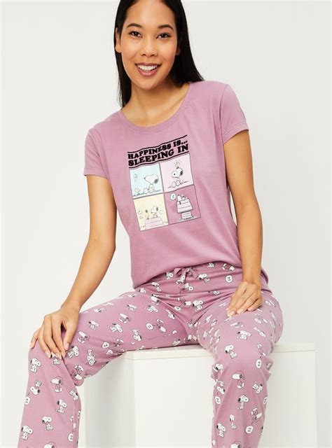 Buy Women PEANUT Snoopy Printed PJ Set Online at just Rs. 799.0 ...