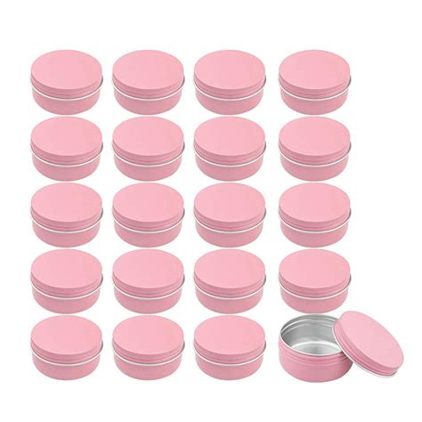 EXCLUZO 20Pcs Aluminum Tin Jar Round Lip Balm Cans Metal Cosmetic ...