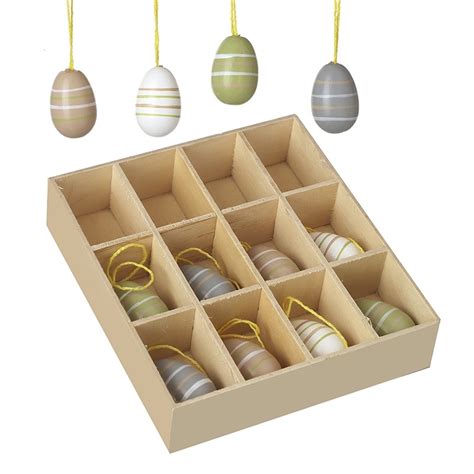 Heaven Sends Stripey Wooden Easter Egg Decorations | Gifts