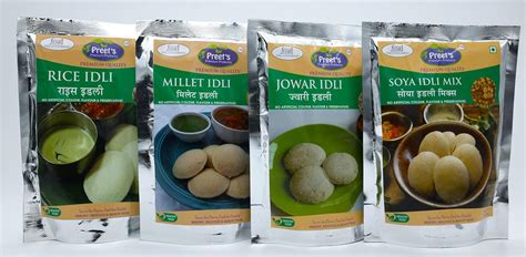 PREET’S Easy to Cook Rice Idli, Millet Idli, Jowar Idli & Soya Idli Mix ...