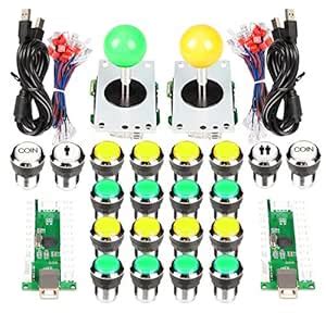 EG STARTS Arcade Joystick EG Starts 2 Player 5Pin USB Joystick + 19x ...