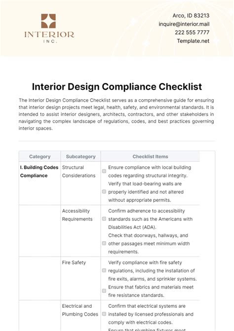 Image result for Code Checklist Interior Architect