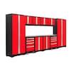 NewAge Products 156-in W x 76.75-in H 10-Cabinets Steel Deep Red Garage ...