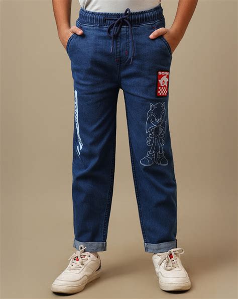 Sonic Modern Printed Regular Fit Denim Jogger For Boys – Kidsville