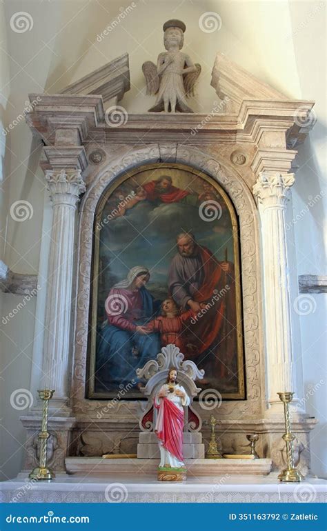 Altar of the Holy Family in the Church of Our Lady of the Snows in Pupnat, Croatia Stock Photo ...