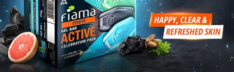 Buy Fiama Men Active Celebration Pack 375g (125g Pack of 3) | Charcoal ...