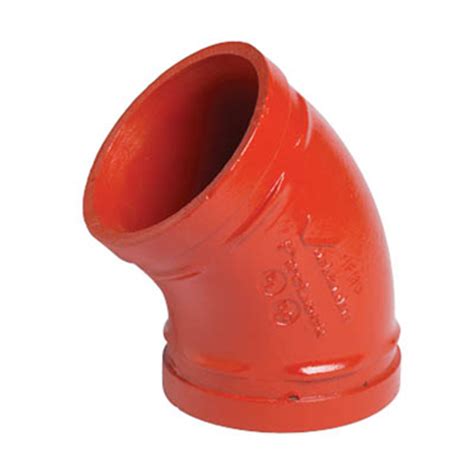 BIM objects - Free download! No. 003 FireLock 45 deg Elbow, 1-1/4" to 8 ...