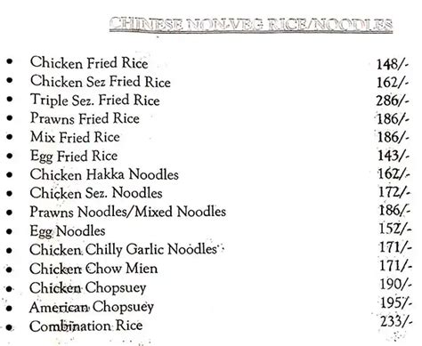 Menu at Antique Mardol Restaurant, Verna, Verna Panjim