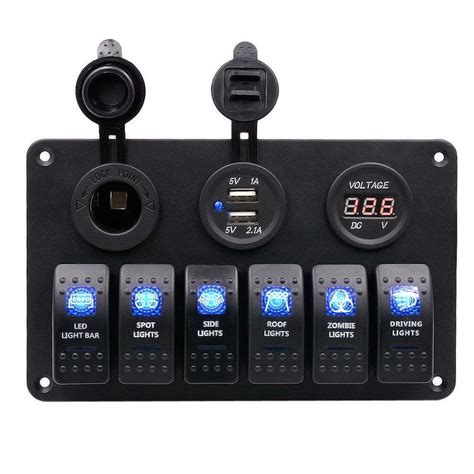 Cloudsale Rocket Switch Panel Circuit led Breaker along with Voltmeter ...