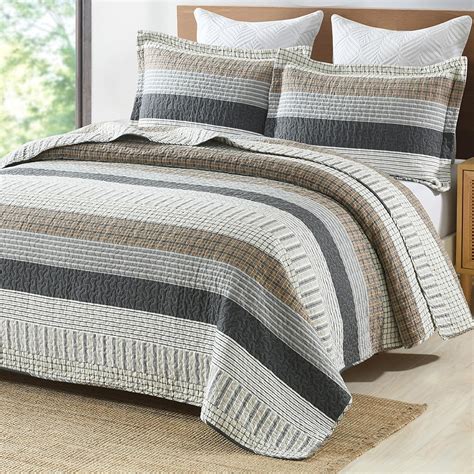 Amazon.com: PANGUSHAN 100% Cotton Quilt Set Queen Size, Patchwork Queen ...