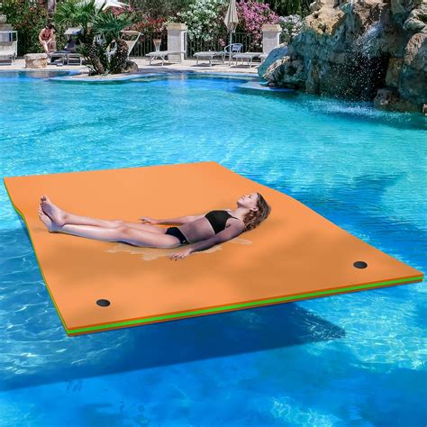 Amazon.com: YITAHOME 9' X 6' Lily Pad Floating Mat Water Mat Inflatable ...