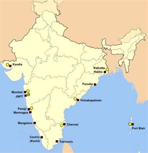 Two places A and B have been marked on the given outline map of India ...
