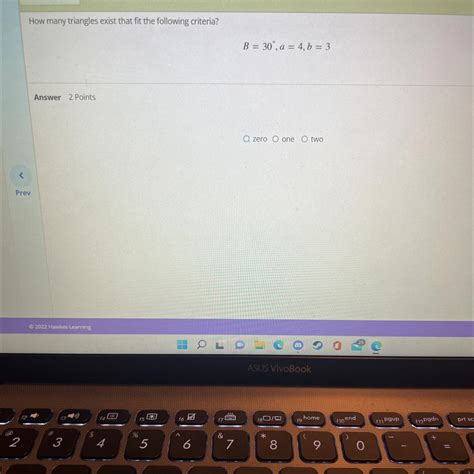 How many triangles exist that fit the following criteria?B = 30°, a = 4 ...