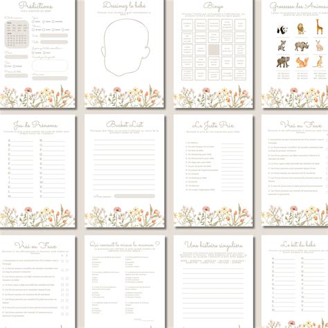 25 Jeux Prédictions Carton Prédiction shower de bébé in english ...