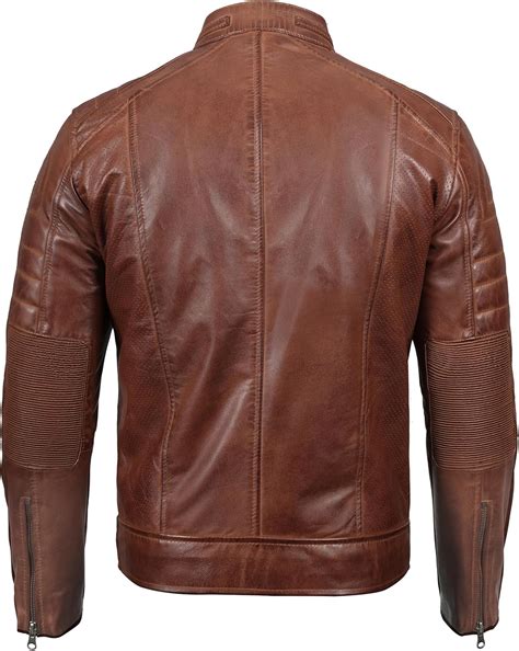 Fjackets Men's Cafe Racer Leather Jacket - Genuine Lambskin India | Ubuy