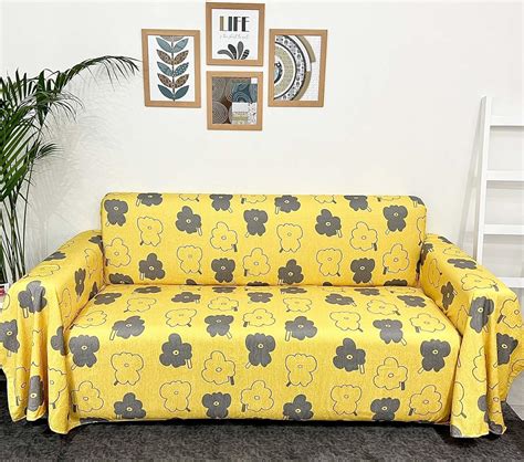 AMAZE ATTIRES Chenille 3 Seater Sofa Cover Throw for Couch, Living Area ...