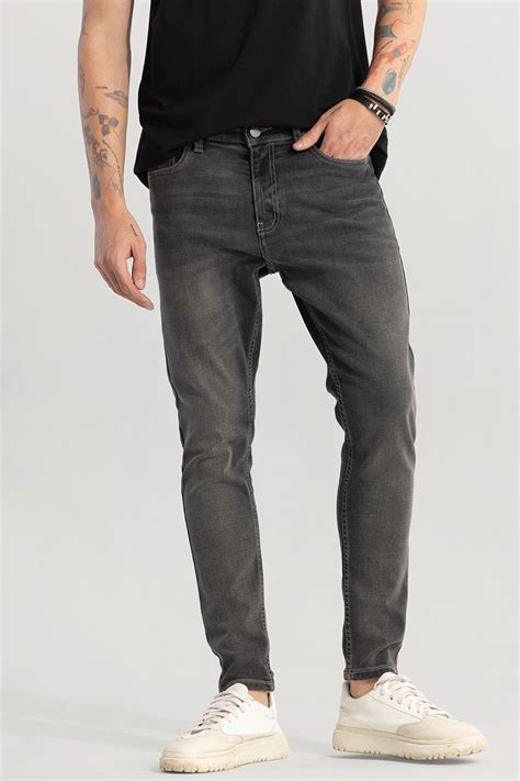 Buy Men's Rocco Shadow Grey Skinny Fit Jeans Online | SNITCH